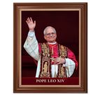 POPE LEO XIV PORTRAIT WALNUT FRAME (13 1/2" X 16 1/2")